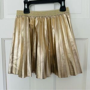 Crewcuts Metallic Gold Pleated Faux Leather Skirt Sz. S (6-7)